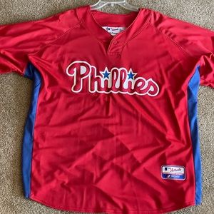 Majestic Phillies Batting Jersey - Red